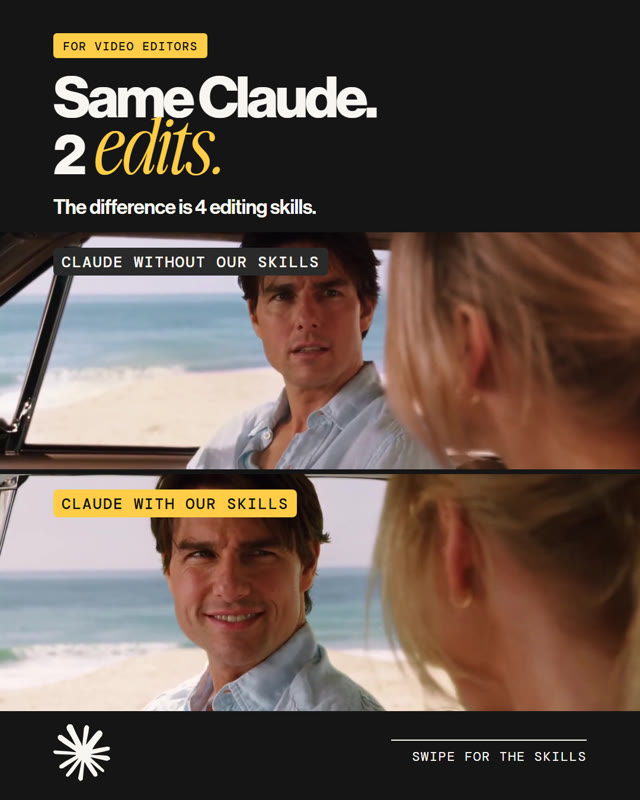 Carousel cover: Same Claude, 2 edits